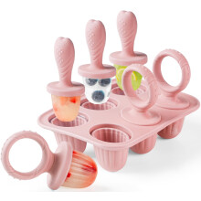 JRISBO Silicone Ice Lolly Mould for Baby, 6X 17ml Mini Ice Lollies Moulds with Teething Sticks for Kids Little Hands, BPA Free Safe Toddler Design Ch