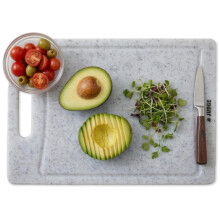 Judge Kitchen Plastic Chopping Board with Handle, Non-Slip Dishwasher Safe Cutting Board, Granite Effect, Juice Groove, BPA-Free, 24 x 16cm