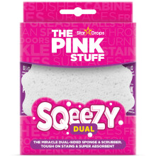 The Pink Stuff SQeeZY Dual Sided Scrubber Sponge - Scratch Free Solution for Ultimate Home Cleaning, Kitchens, Bathrooms, Oven, Outdoor use and more