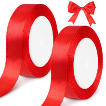 tenn well Red Satin Ribbon 20mm, 44 Meters Smooth Fabric Satin Ribbon for Gift Wrapping, Crafting, Hair Bows, Wedding Party and Christmas Decoration