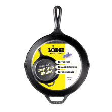 Lodge Pre-Seasoned Cast Iron Skillet for Indoor and Outdoor Use. Induction Frying Pan. Oven, Grill and Metal Utensil Safe Skillet Frying Pan with Pou
