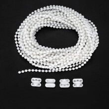 Zhenle Roller Blind and Roman Shade Blind Beaded Chain Cord White Plastic Roller Blind Chain Repair (5M)