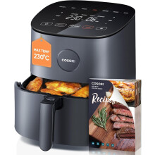 COSORI Air Fryer 4.7L, 9-in-1 Compact Air Fryers Oven, 130+ Recipes(Cookbook & Online), Max 230 Setting, Digital Tempered Glass Display, Quiet, 4 P