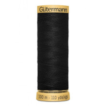 Gutermann Natural Cotton Sewing Thread 100m Black 5201 - Each