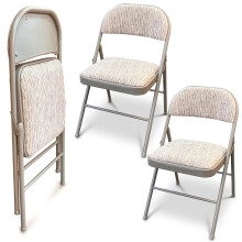 JupiterJX Deluxe Fabric Padded with Heavy Duty Steel Metal Frame, Back Rest Folding Chairs For Office Garden Computer Desk Foldable Chair With Cushio