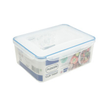Addis Clip Tight Food Storage Container Large 5.3 Litre Rectangle Airtight Silicone Seal Containers Bpa Free Easy Locking Lid Clips, Clear Transparen