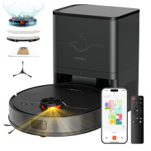 uninell Robot Vacuum Cleaner with Mop,Robotic Vacuum with 7000Pa Super Suction,180min runtime,3.5L Self-Empty Station,Lidar Navigation,APP/Remote/Voi