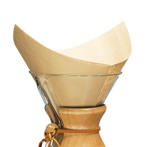 Chemex Chemex Bonded Unbleached Pre-Folded Square Coffee Filters, 100 Count
