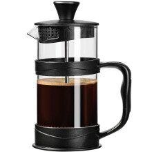ParaCity French Press Coffee/Tea Maker, Camping Mini Cafetiere of 304 Stainless Steel Multi-Filter and Heat Resistant Glass, Cold Brew Coffee Press 1