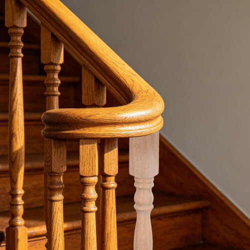 Platte Trapbalusters Khaki, Duurzaam Hout, Thuisgebruik 2
