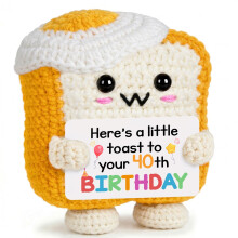 40th Birthday Gifts for Women, 40th Birthday Gifts for Men, Handmade Emotional Support Crochet Toast, Crochet Toast Doll, 40 Year Old Gift For Her Fr