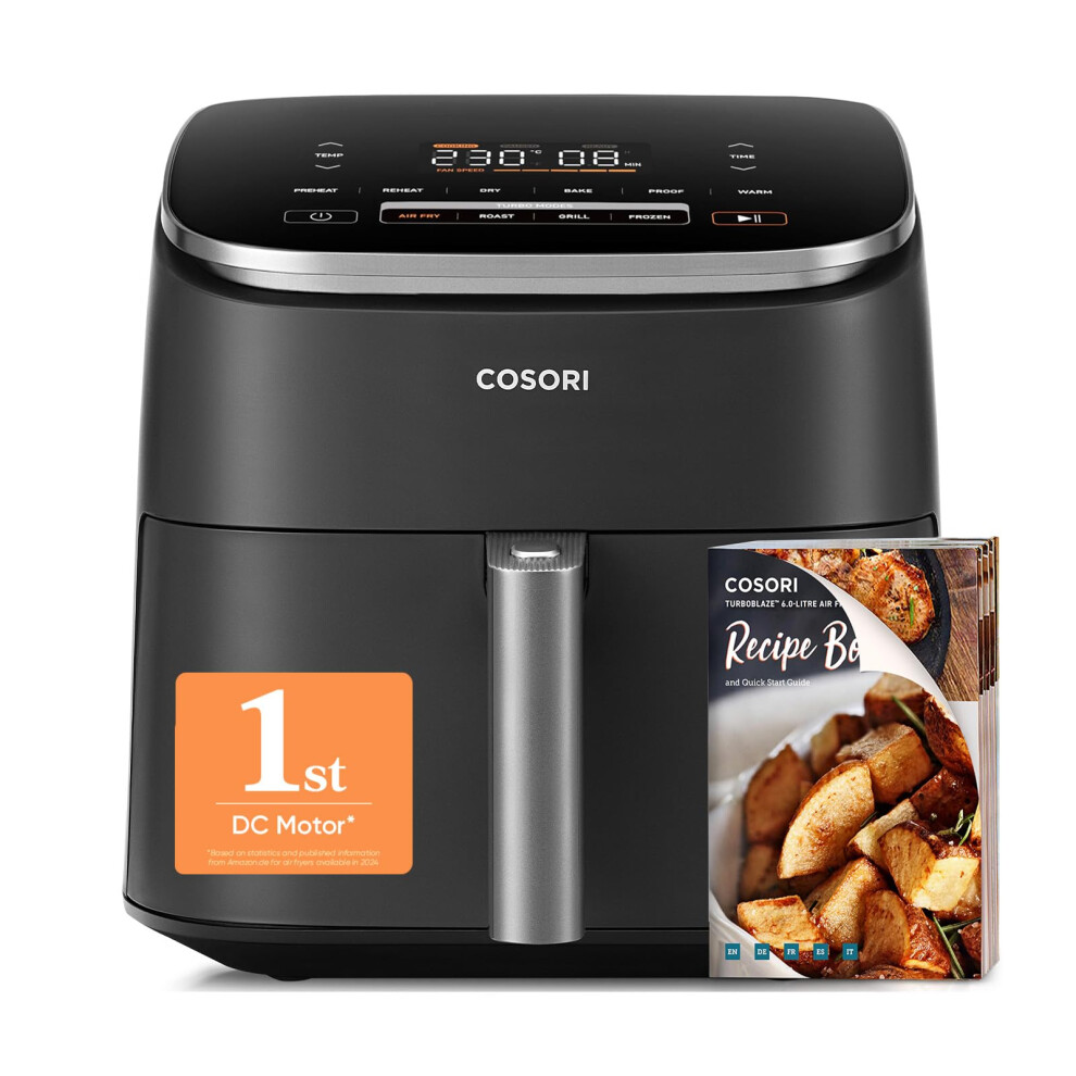 Photos - Freezer Cosori Air Fryer TurboBlaze 6L, Serves 3–6, 9-in-1 Fast & Energy-Saving, 5 Fan Speeds, 30–230C, Quiet,Non-stick, Dishwasher 