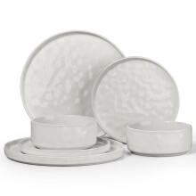 Herogo 6 Piece Dinner Set, Stoneware Dinnerware Sets for 2 People, Reactive Glaze Dining Plates and Bowls, Microwave and Dishwasher Safe, Chip and Sc