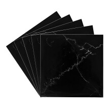 Fantasnight Tile Stickers 10Pcs 15x15cm Black Marble Self Adhesive Wall Tiles Sticky Back Plastic Vinyl Waterproof Peel and Stick on for Kitchen Bath