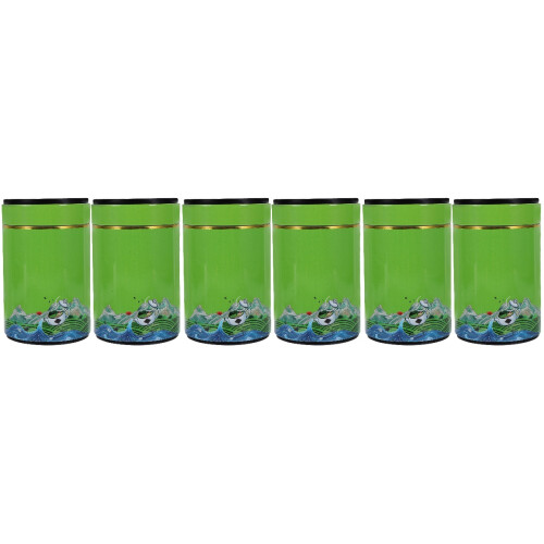 6St Groene Tinplate Theebussen Met Voor Thee En Snacks 2