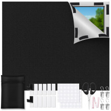 LAMITOCS 100% Blackout Blind 250 x 148 CM Temporary Blackout Blinds Stick On, No Drill Blinds for Windows, Portable Black Out Blinds with Scissors Cu