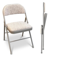 JupiterJX Folding Chairs Set Of 1 Padded Fabric Seat, Heavy Duty Metal Frame Folding Back Rest Chair For Home Office Garden Computer Desk Foldable Ch