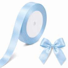 10mm Baby Blue Ribbons for Gift Wrapping, 22m Ribbons for Crafting, Valentine's Day Decorative Thick Fabric Ribbon Applicable to Card Making, Gift Wr
