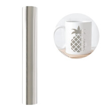 IModeur Glossy Silver Vinyl Roll, 30.5 x 458 cm Silver Permanent Vinyl for Cricut, Metallic Permanent Vinyl for DIY Gifts, Birthday Party, Christmas