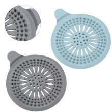 Alyvisun 2Pcs Silicone Shower Hair Catcher with Suction Cup, Foldable Drain Protector Hair Filter, Sink Drain Strainers for Bathroom, Bathtub, Kitche