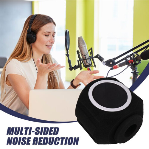 C5 Universal Studio Mic Screen Live Recording Microphone Anti-Interference Noise Reduction Wind Screen Black 2