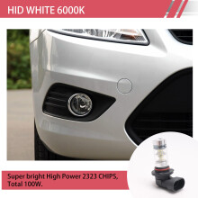 2x 9005 HB3 6000K 100W 2323 LED Projector Fog Driving Light Bulbs White