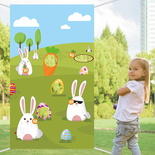 1 Stuk Easter Toss Game Ei Konijn Patroon Hangende