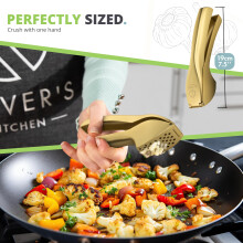 Oliver's Kitchen Premium Garlic Press - Super Easy to Use & Clean Garlic Crusher & Mincer - Crush Garlic & Ginger Effortlessly (No Need to Peel) -