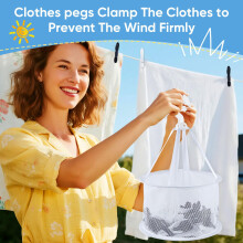 60 PCS Clothes Pegs for Washing Line with Bag, Plastic Pegs for Washing Line Waterproof, Black and White Washing Pegs, Windproof Laundry Pegs with Ba