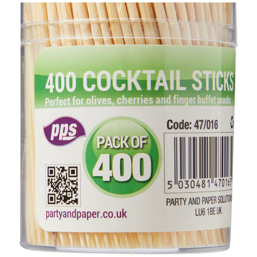 PPS 400 x Wooden Cocktail Sticks/TOOTHPICKS - 6.5cm - Home, Kitchen, Bars 1