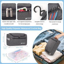 Reessy Crochet Kits for Beginners Adults, Complete Crochet Kit with 15Pcs 25g Yarn14 Size Ergonomic Metal Crochet Hooks 2.0-10.0mm Storage Bag, Cro