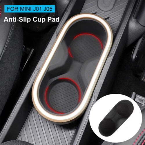 Car Water Cup Holder for   Cooper EV J01 E SE J05 Center Console Organizer Silicone Insert Storage Box Black 1