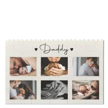 Personalised Building Blocks Photo Plaque for Dads | Daddy 6-Photo Keepsake | Unique Picture Display | Handmade Memory Gift for Father’s Day (Medium