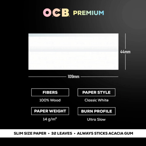 5 booklets OCB PREMIUM SLIM Rolling paper King Size + FILTER TIPS by OCB 2