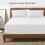 Funky Gadgets Super King Size Deep Fitted Sheets- White 100% Egyptian Cotton Bedding Sheet- Deep Fitted Sheet 30 Extra Deep Pocket Bedsheets Plain Dy 2