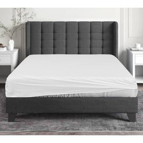 Sapphire collection 200 Thread Count 100% Egyptian Cotton Fitted Sheet (Double, White) 2