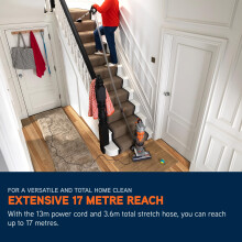 Vax Air Stretch Upright Vacuum Cleaner; Over 17m Reach; High performance, Multi-cyclonic, with No Loss of Suction; Lightweight - U85-AS-Be, Silver an