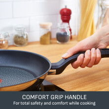 Tefal Comfort Max 24/28cm Stainless Steel Frying Pan Set, Durable Non-Stick Pan with Thermo-Spot Heat Indicator, Induction Compatible Base, Comfortab