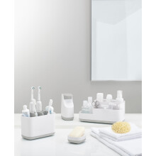 Joseph Joseph Easy-Store - Large Toothbrush Holder Caddy, Bathroom Storage - White/Grey