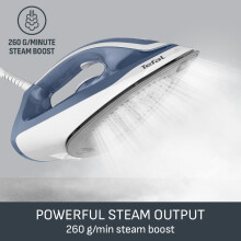 Tefal Express Essential Steam Generator Iron, 120 g/min Steam Output, Xpress Glide Soleplate, 340 g/min Steam Boost, 5.9-Pump Bars with Scale Rinsing