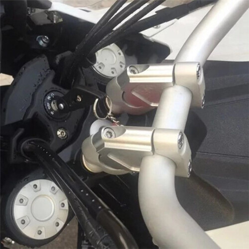 1 Pair Motorcycle Handlebar Riser Clamp for  R1200GS ADV 2013-2022 Handlebar Riser Accessories Silvery 2