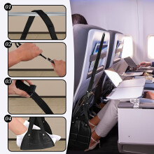 Xynovate Airplane Footrest, Portable Adjustable Plane Leg Rest, Travel Foot Hommock with Memory Foam, Ergonomic Support for Long Flights, Office, Und