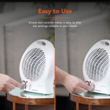 Warmlite Thermo Fan Heater with 2 Heat Settings and Overheat Protection, White, 2000 W, WL44002