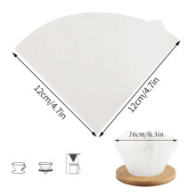 100 PCS Coffee Filter Papers, Paper Coffee Filters Compatible with V60 Size 02 Disposable Unbleached Cone Filter Paper for Pour Over and Drip Coffee