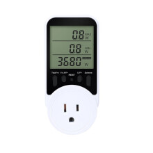 LCD Display Power Meter AC120V Power Metering Socket Electronic Wattmeter US Plug