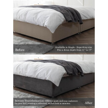 Belledorm 19" Extra Deep Base Wrap Valance Sheet - Transforms a drab looking bed base divan - Luxury Faux Suede (Linen, Single)