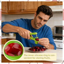 Cherry Pitter,Cherry Seed Remover Olives Pitter Tool,Cherry Seed Remover Olives Tool,Stainless Steel Fruit Pit,for Making Cherry Jam with Lock Design