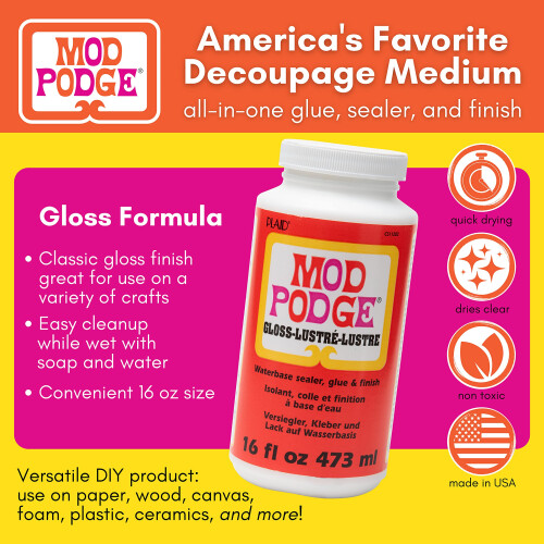 Mod Podge Gloss Waterbase Sealer, Glue and Finish,16 oz 1