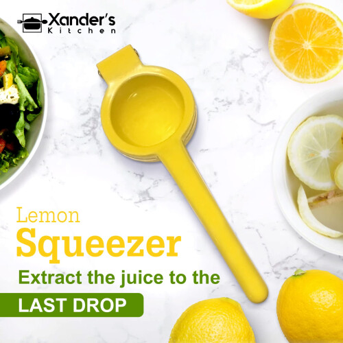 Xander’s Kitchen Lemon Squeezer – Lemon Juicer Squeezer for Kitchen – Durable Aluminium Lemon Squeezer Press – Manual Juice Squeezer for Lime, 1
