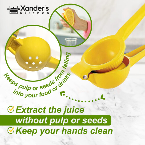 Xander’s Kitchen Lemon Squeezer – Lemon Juicer Squeezer for Kitchen – Durable Aluminium Lemon Squeezer Press – Manual Juice Squeezer for Lime, 2